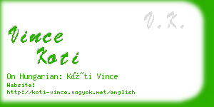 vince koti business card